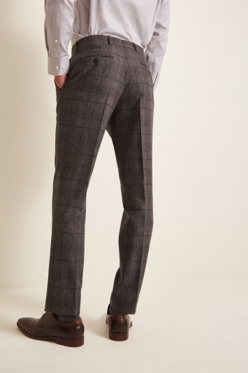 Barberis Tailored Fit Taupe Woollen Flannel Trousers