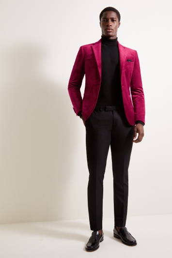 moss bros red velvet jacket