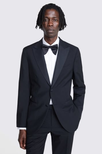 Italian Tailored Fit Black Tuxedo Suit Jacket
