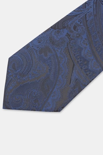 Black & Navy Paisley Tie