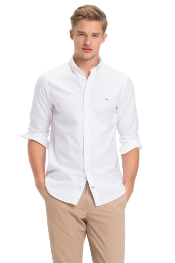 slim fit stretch oxford shirt