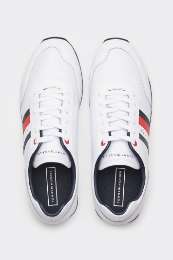 Tommy Hilfiger White Leather Flat Runner Trainer