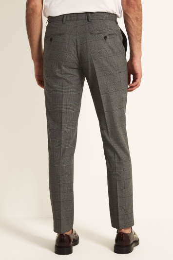 Moss 1851 Tailored Fit Grey Green Check Trouser