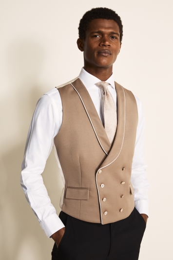 Cromoncent Mens Checkered Double-Breasted Blazer Lapel Sport Coat Waistcoat Vest