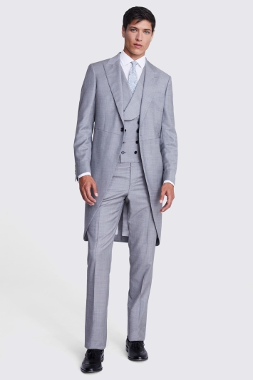 Tailored Fit Grey Texture Morning Coat