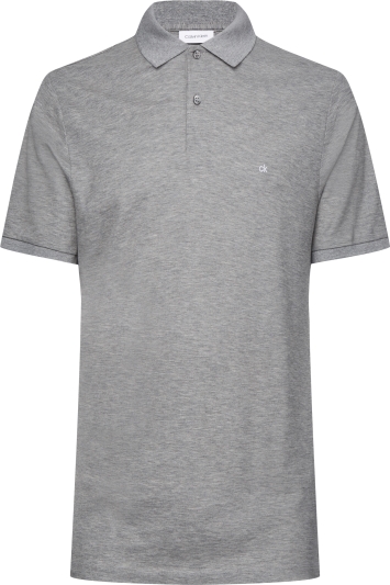 Calvin Klein Mid-Grey Pique Slim-Fit Polo Shirt