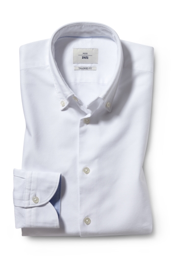 Tailored Fit White Oxford Shirt