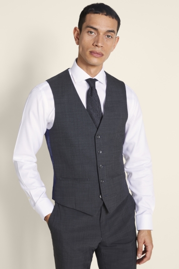 Tailored Fit Grey Pindot Eco Waistcoat