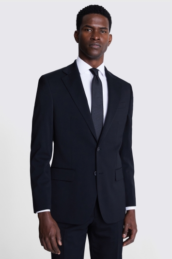 Tailored Fit Black Twill Eco Jacket
