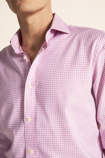 Regular Fit Pink Oxford Check Shirt