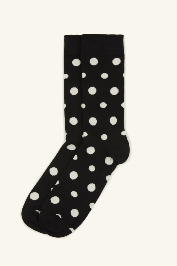 HS by Happy Socks Black with White Spot Sock