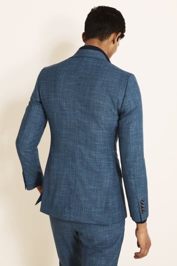 Moss 1851 Tailored Fit Blue Texture Jacket
