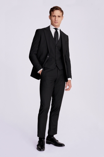 Moss Custom Made  Black Stretch Jacket In Black