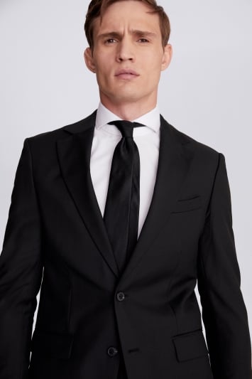 Moss Custom Made  Black Stretch Jacket In Black