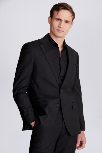 Regular Fit Black Stretch Suit Jacket