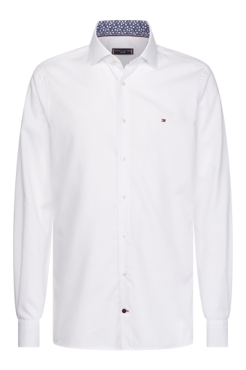 Tommy Hilfiger Slim Fit White Single Cuff Poplin Shirt