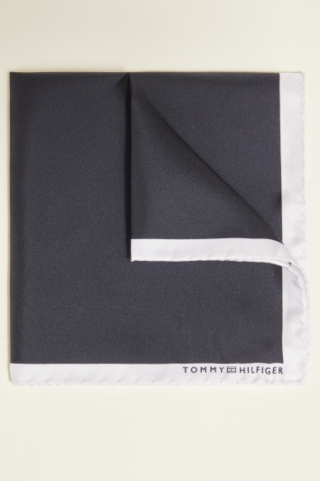 Tommy Hilfiger Desert Black Solid Silk Pocket Square