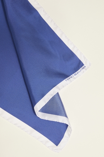 Tommy Hilfiger Regal Blue Solid Silk Pocket Square