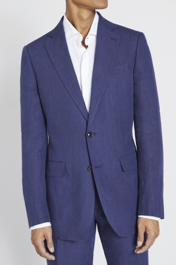 Tailored Fit Indigo Linen Jacket
