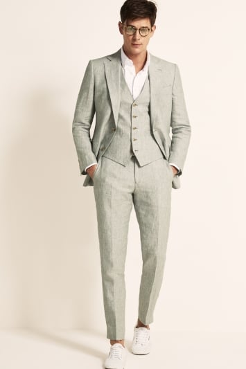 Green linen suit jacket Clearance