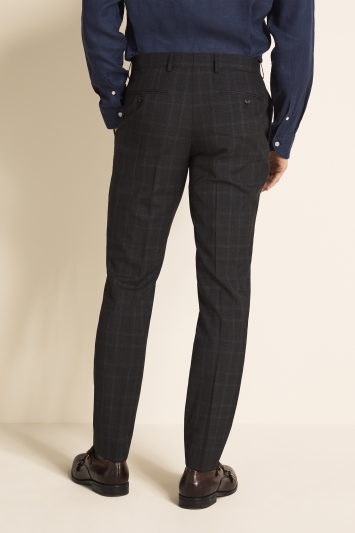 Tailored Fit Grey Check Trousers