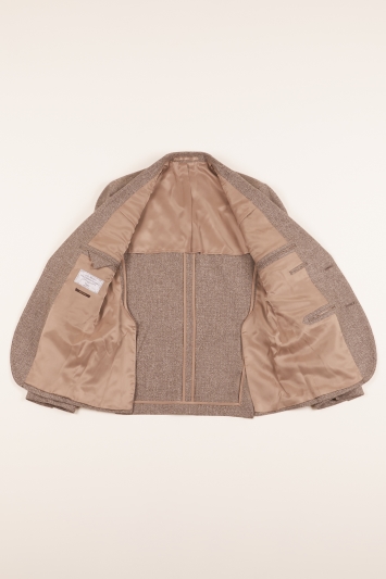 Tailored Fit Brown Textured Jacket