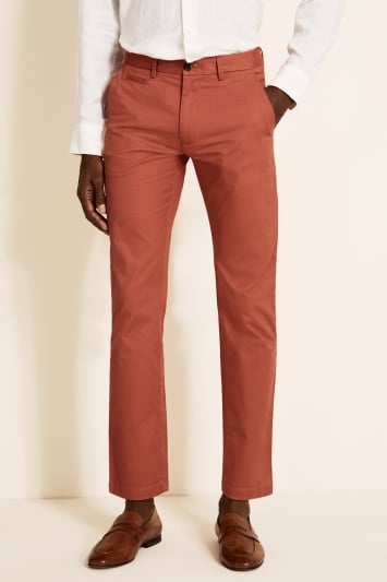 Moss 1851 Tailored Fit Salmon Stretch Chino 
