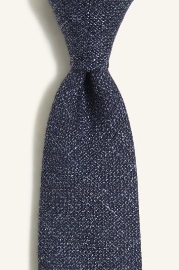Vitale Barberis Canonico Navy Italian Wool Linen Textured Tie