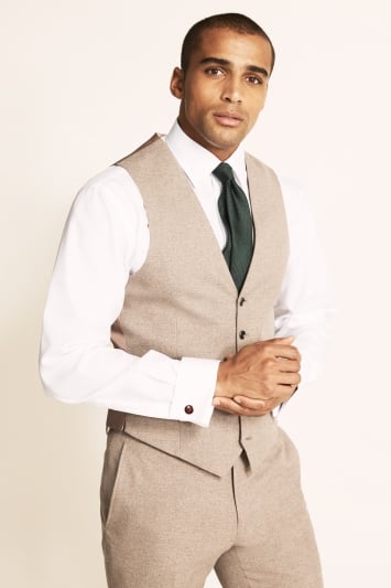 Moss 1851 Tailored Fit Neutral Waistcoat
