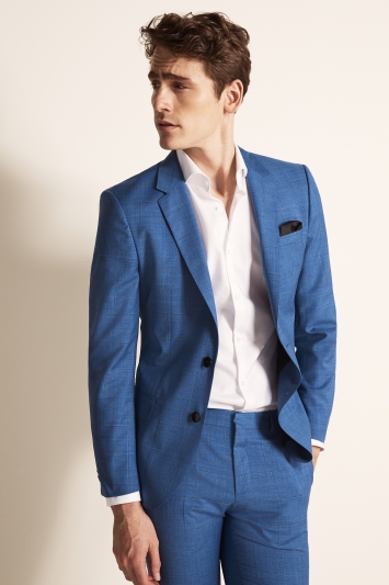 HUGO by Hugo Boss Mid Blue Windowpane Suit