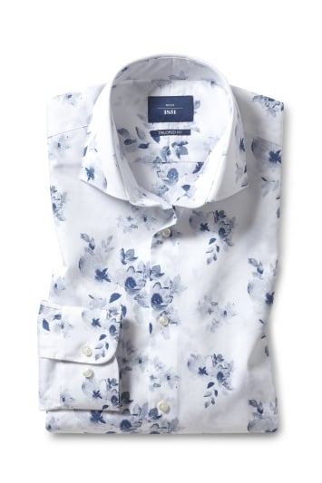 Tailored Fit Blue Floral Print Shirt