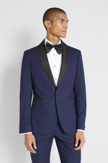 Slim Fit Navy Shawl Lapel Tuxedo Suit Jacket