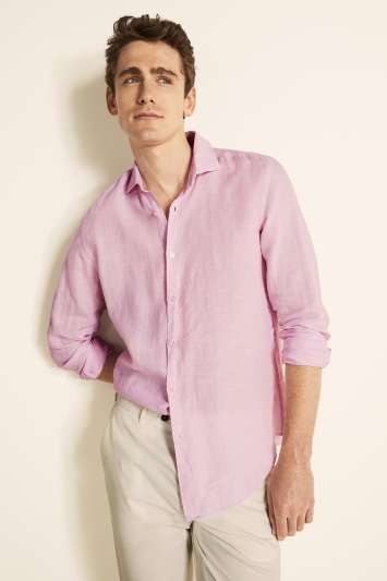 pink linen blouse