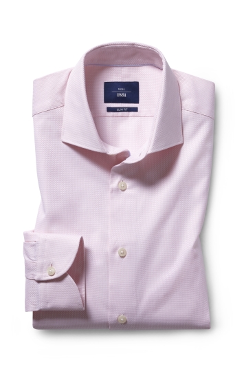 Slim Fit Pink Textured Shirt