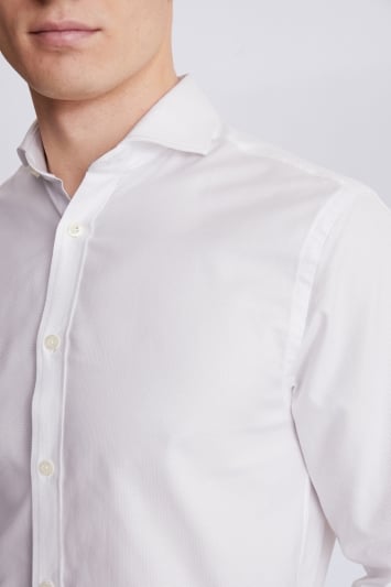 Tailored Fit White Dobby Shirt