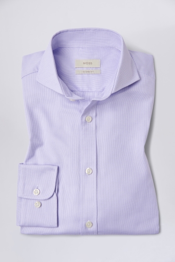 Tailored Fit Lilac Single Cuff Dobby Shirt
