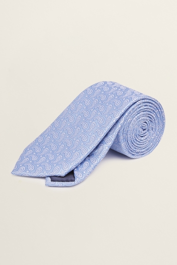 Sky Blue Paisley Silk Tie