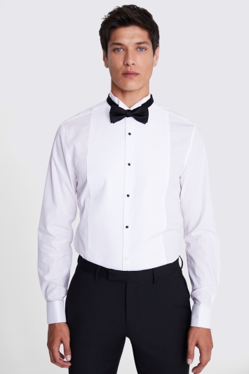 dress shirt with black tie