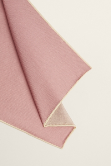 Dusty Pink Silk & Wool Pocket Square