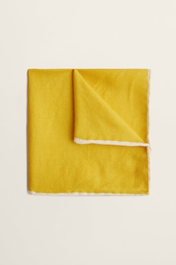 Yellow Silk & Wool Pocket Square