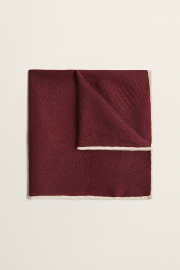 Burgundy Silk & Wool Pocket Square