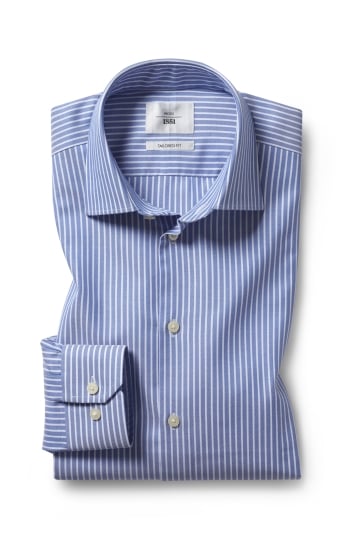 Tailored Fit Blue Stripe Zero Iron Shirt 