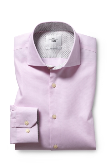 Pink Textured Zero Iron Shirt 