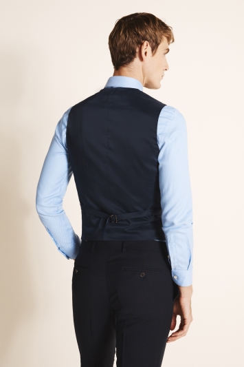 Tailored Fit Navy Brown Waistcoat