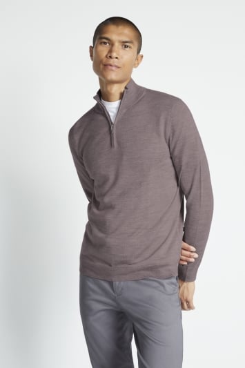 DKNY Mens 2021 Chunky Knit 1/2 Zip Comfort Durable Sweater
