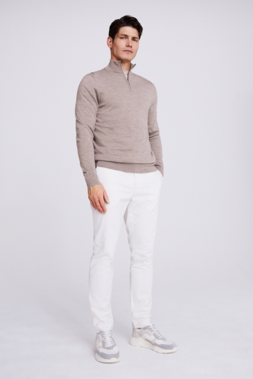 Iced Coffee Merino Zip-Neck Jumper