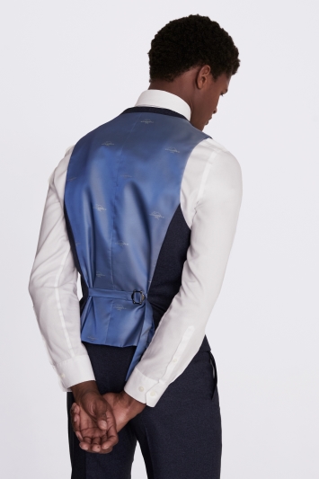 Blue Skopes Mens Sharpe Big Tall Button Front Adjustable Back Suit Waistcoat 