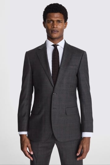 Tailored Fit Grey Check Jacket 