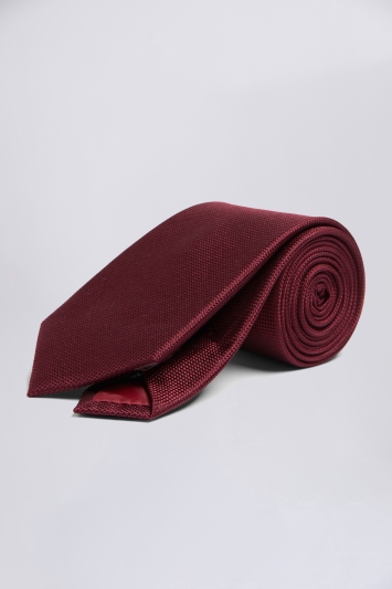 Plain Burgundy Natte Silk Tie