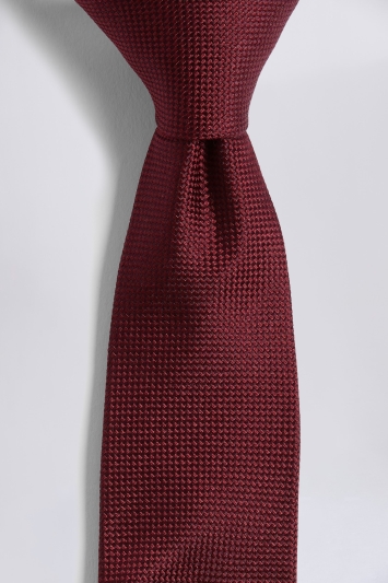 Plain Burgundy Natte Silk Tie